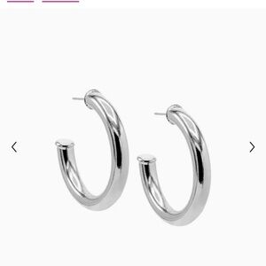 Adina Eden Silver Thick Hollow Hoop Earring (Gold Filled)